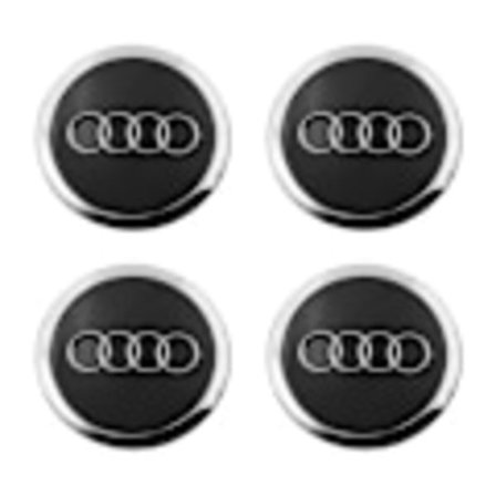 Audi centerkapsel 60 mm 4-pak Sort med kromkant Sort med kromkant_Paris Sort med kromkant