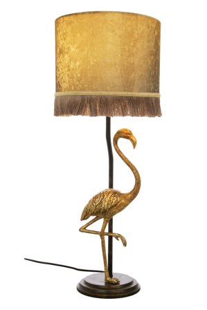 Aneta Lighting FLAMINGO bordlampe, svartgull/gull, E27, skjerm inkludert