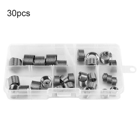 30 st M8/10/12 Helicoil Insatser Praktisk Höghållfast Rostfritt Stål Gängreparationssats för Skruvförbindning QinHai