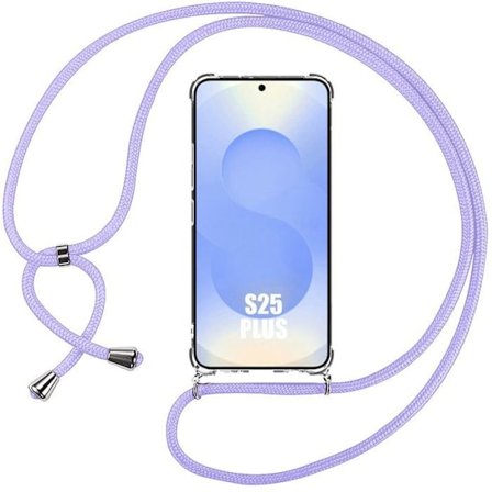 Coque för Samsung Galaxy S25 Plus (Galaxy S25+) Skydd med Lila Snöre - BOOLING