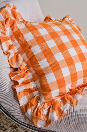 Jotex - Putetrekk 50x50 Cm Oransje/hvit - MIMMI - Kjøp Pynteputer & trekk hos Jotex