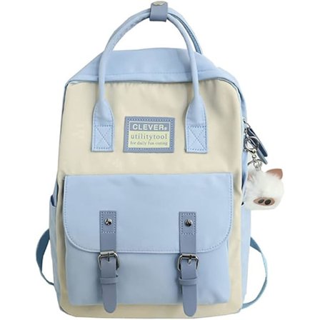 reppu pehmolisätarvikkeilla, esteettinen arkilaukku tytöille, teini-ikäisille, kannettavalle tietokoneelle, korkeakouluun, töihin, kirjalaukku