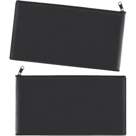 Pengeposer med glidelås, kompatible med kontanter, pengepose, kontantpose, pengeveske, bankveske, 27,94 x 15,49 cm, 2 stk