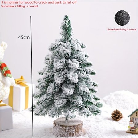 Mini Juletræ, Hvid og Mørkegrøn og Smaragdgrøn og Grøn, PE (Polyethylen), Julebordsdekoration, Jul [DB] 45cm