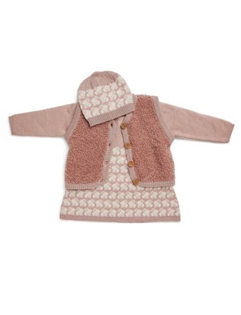 Smallstuff Vest W. Buttons, Bouclé Merino Wool, Rose - Pink - 56/62