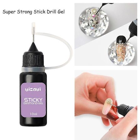 10ml Superstarkt Nagelkonst Rhinestone Lim Uv Lim Kristall Ädelsten Diamant Nagellim Med Nål Nagelverktyg Klisterlim 1 burk &*