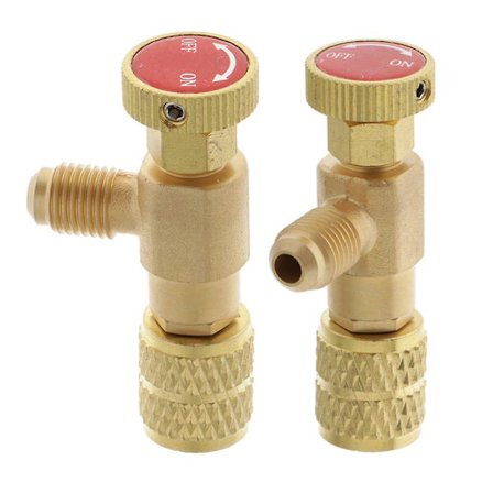 2 R410 Kylmäainepalloventtiili Fluoriadapteri Turvaventtiili 1/4"" - 5/16""