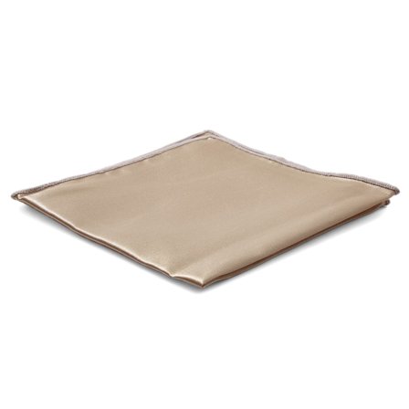 Poszetka w lśniącym kolorze szampańskim Basic dla mężczyzn - Jednokolorowe poszetki