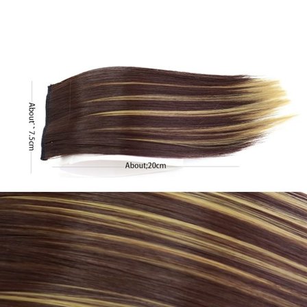 Syntetiska osynliga sömlösa hårkuddar Klämma i ett stycke 2 klämmor Hårförlängningsfoder av naturligt hår Top Side Cover Hårstycke