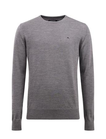 Lyle True Merino Strikkegenser M. Rund Krage Grå J. Lindeberg