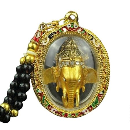 Thai Buddha Amulett Hänge Ganesha Thailand för Välsignelse Lycka Till Guld