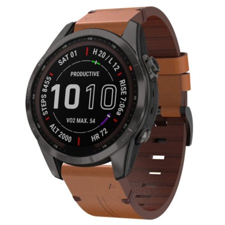 För Garmin Fenix ​​7S Sapphire Solar 20mm läder watch klockband
