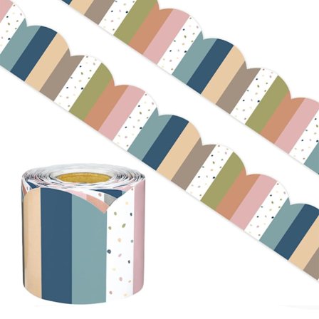 15,2 m Selvklebende Kantlist for Oppslagstavle, Fargerik Dekorativ Kantlist