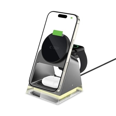 Tech-Protect Trådløs Oplader Magsafe iPhone Apple Watch AirPods (Sort)