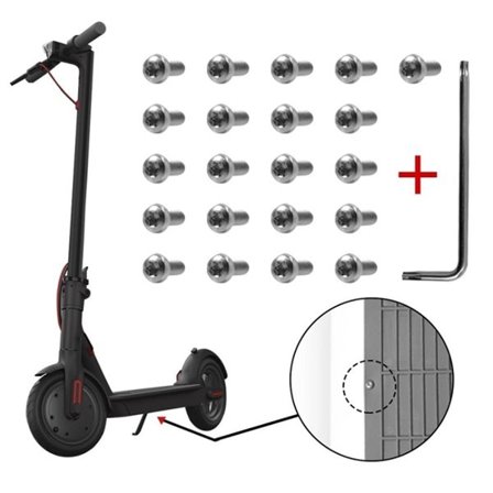 Skruvar till Batteriplatta Xiaomi Mijia M365 Vit 21-pack