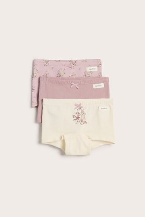 Newbie | 3-pk. boxertruser med sløyfe | Offwhite