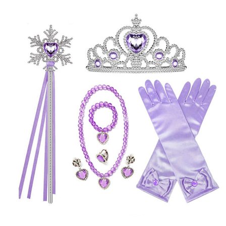 5 stk. Havfrue Cosplay Kostumer Ariel Kjole til Piger Fødselsdagsfest med Tiara Smykker