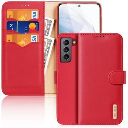 Dux Ducis Samsung Galaxy S21 Fe Fodral Hivo Äkta Läder Röd