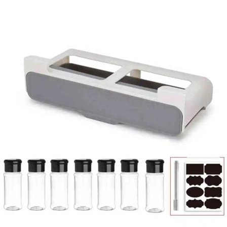 Kjøkken Krydder Rack Selvklebende Vegghengt Underhylle Krydder Flaske Oppbevaring Rack Krydder Arrangør Kjøkken Oppbevaring Stativ