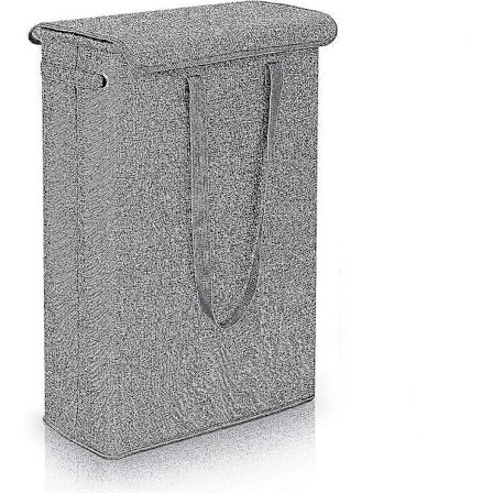 Vasketøjskurv med låg og håndtag, grå