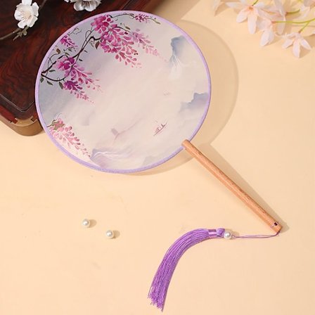 1st Silk Fan Rund Hand Fläkt 02 02