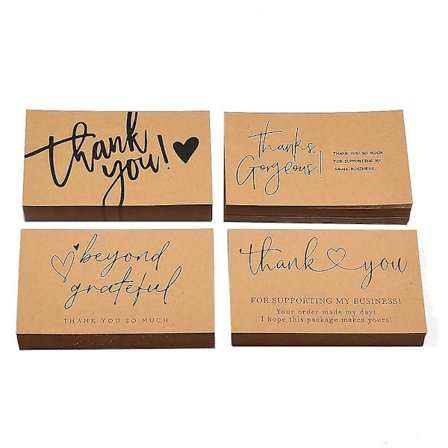 120 kpl Hienoja Kraft-paperisia Kiitoskortteja, Pienyritysten Arvostuskortit Lahja- ja Koristekortteja