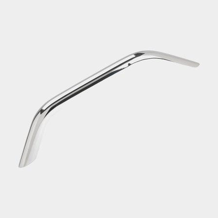 Boat handle / grab rail Roca, round profile with angled end, for screw, acid-resistant stainless steel, 450 x Ø25 mm