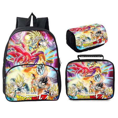 Dragon Ball Dragon Ball Student Schoolbag Three-piece Set 16 Inch Round Bag Style 6