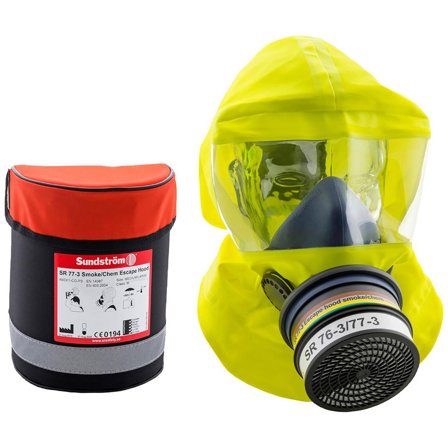 SUNDSTRÖM Flykthuva SUNDSTRÖM SR77-3 med väska M/L - Lyreco - Skyddsutrustning - Andningsskydd - Flykthuva