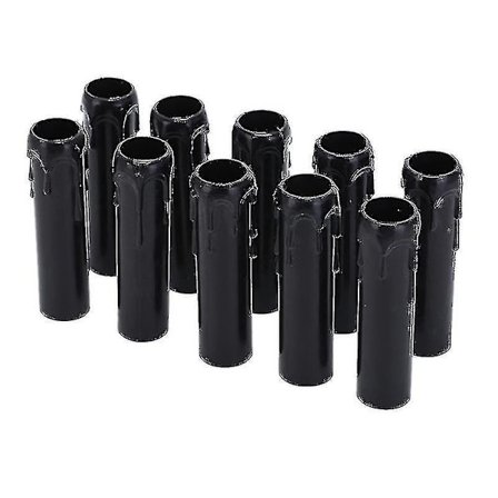 10 kpl Vintage Kynttil npisara Muovisuojukset 30 * 100 mm Putki Kattokruunuvalaisimen Kanta Suojukset Kattokruunu Sein valaisin Riippuva Koriste black