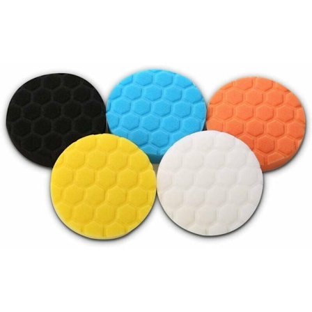 5 stk 125mm bilpoleringsputer, Hex Logic Buffing Pad Poleringssvamp, Poleringsputersett for Drill Svamp, Drill Poleringsett