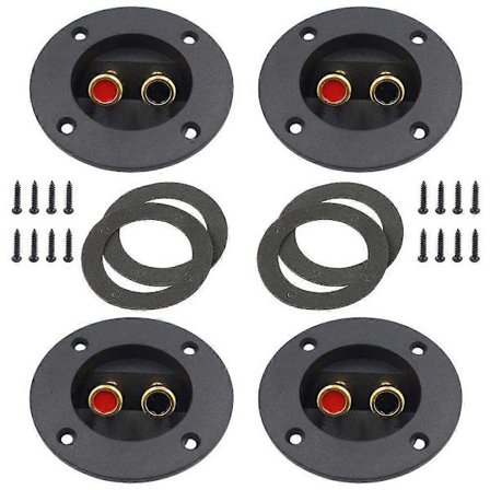 4 kpl kaiutinliitintä kaiutinkoteloon pyöreä 3,1 tuuman subwoofer-liitin [D]