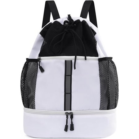 Gymbag med snøring, sportsryggsekk med skoskap og refleksstriper - Lett treningssekk for løping, trening og gym