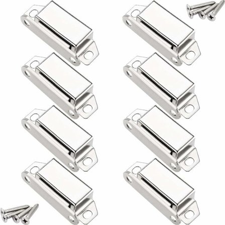 Magneter Magnetisk Lås, 10kg Magnetisk Dørlås og 32 Skruer, 304 Rustfritt Stål, Magnetisk Lås for Møbler/Skap/Skapdørlukking (Pac