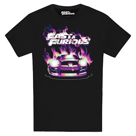 Fast & Furious Herrar Flamma T-shirt S Svart