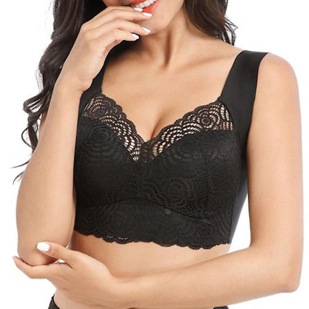 Ultimativ Løft Stretch Fuld Figur Sømløs Blonde Udskåret BH Kompatibel med Kvinder Samlet Undertøj Åndbar