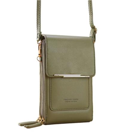 Crossbody Axelväska För Kvinnor Mobiltelefon,korthållare Plånbok Olive Green
