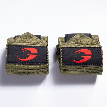 GASP Gear Hardcore Wrist Wraps 18 inch, Green/Red