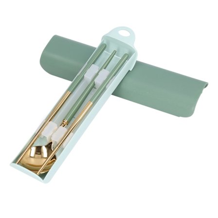 Ruostumattomasta teräksestä valmistettu aterinsetti, uudelleenkäytettävä ruokailuvälinesetti, opiskelijoiden ruokailuvälineet, säilytyslaatikko, 