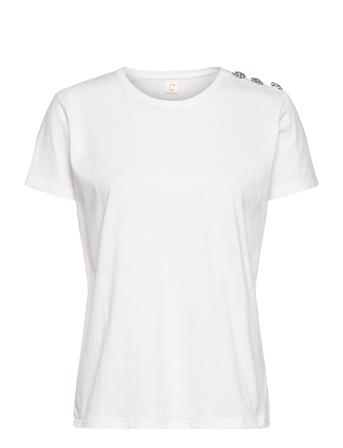 Molly Crystal T-shirt Top Hvid Custommade