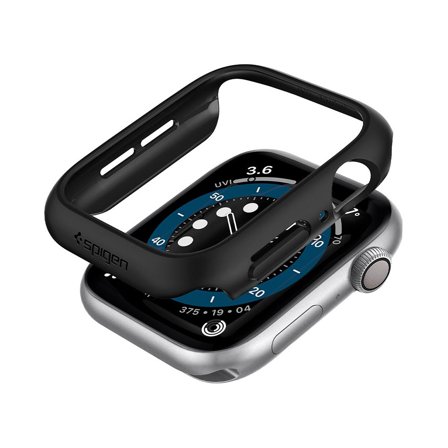 Tunt skal i svart till Apple Watch 4/5/6/SE - Spigen Thin Fit | Från Yedi
