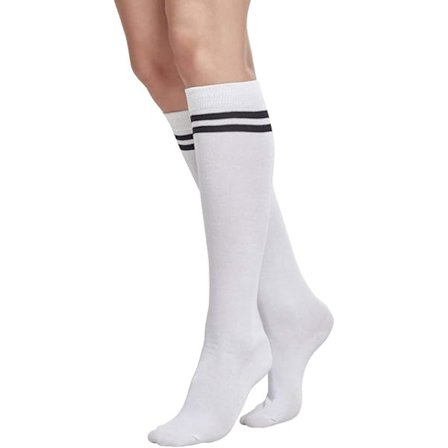Vita sulor klassiska strumpor, dam urbana klassiska universitetsstrumpor