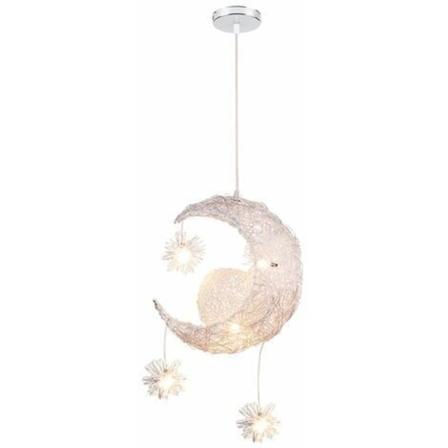 Industriel Hængende Lysekrone MÅNE STJERNER LED Loftslampe Aluminium Belysning Børneværelse (Varm Hvid)