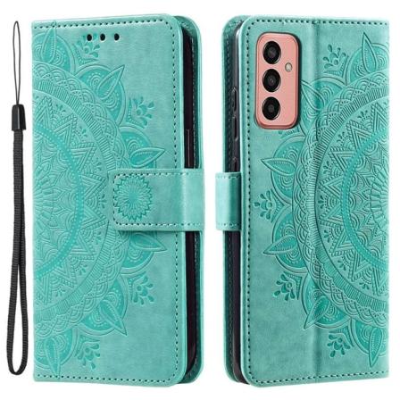 SKALO Samsung A14 4G/5G Mandala lompakkokotelo - Turkoosi Turquoise