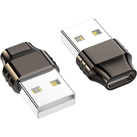 USB C Hona till USB Hane Adapter, (2-pack) Typ C till USB A Laddning