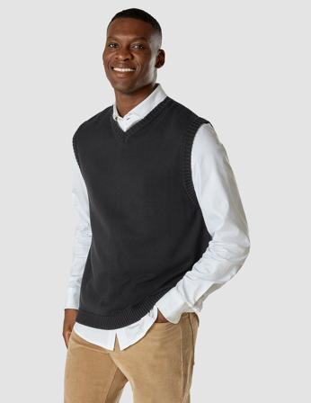 SHAPING NEW TOMORROW Heavy knit vest Man's - Black - Small