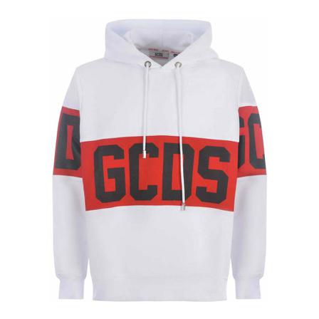 Gcds, Logo Hooded Sweatshirt Biały, Mężczyzna, Rozmiar: L