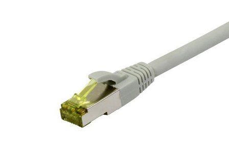 SYNERGY Patchkabel RJ45, CAT6A 500Mhz, 1,0m, grau, S-STP(S/FTP), TPE/LSZH(Ultraflex), AWG26, mit CAT7 Rohkabel, Synergy 21