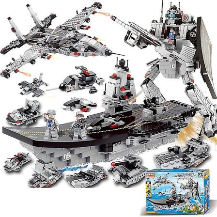 Building Toys Military Battleship Aircraft Carrier Set Warship Police Building Kit