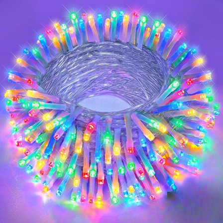 Julebelysning, 200 LED-lys 20 meter, for hage- og juletrepynt Hvit